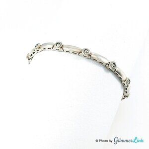 Vintage Sunstone Imports 925 Sterling Silver Black Crystals Links Bracelet